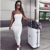 2026 European and American cross-border autumn and winter dress women's clothing Amazon eBay hot item sexy exposed backpack hip dress