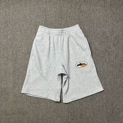 Corteiz Alcatraz Island Front Logo Heavyweight Shorts - Heather Grey