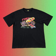 Cortiez Racing Car Crash "Rules The World" Graphic Black T-Shirt