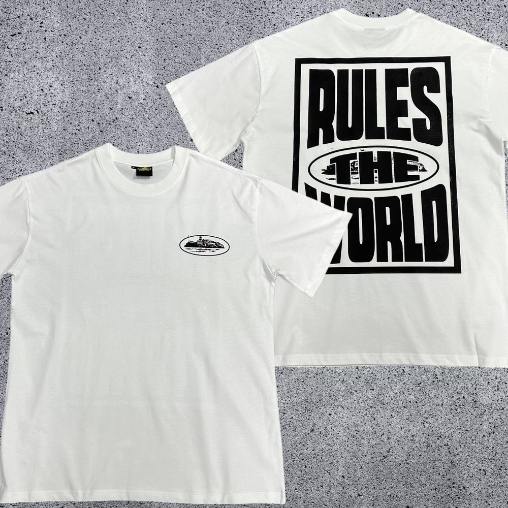 Corteiz RTW Box Logo T-Shirt – White/Blue