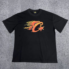 Corteiz Flame Logo T-Shirt – Black/Multi