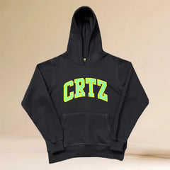 Corteiz Collegiate Arc Logo Heavyweight Hoodie - Black / green