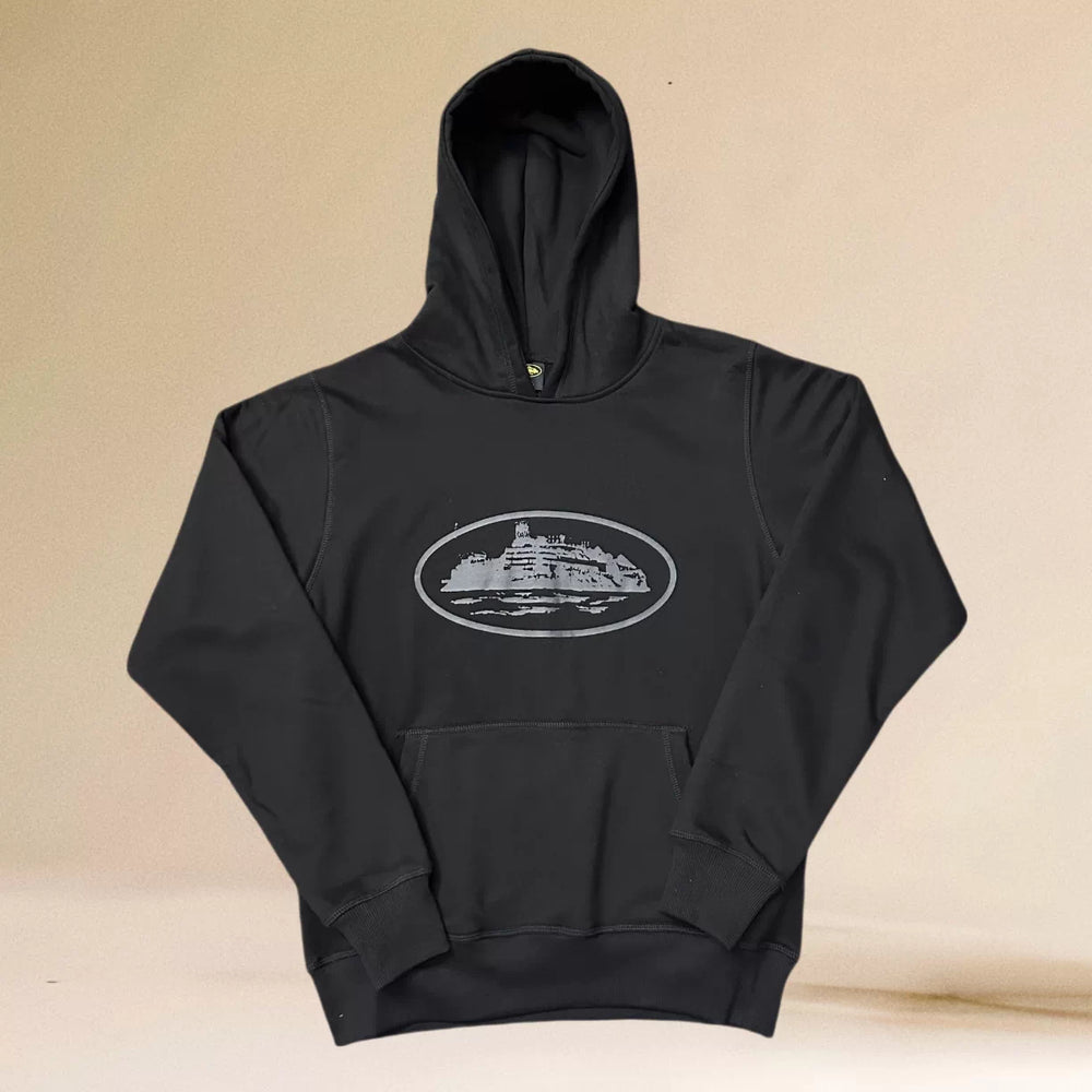Corteiz Alcatraz Island Heavyweight Hoodie black/grey