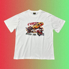 Cortiez Racing Car Crash "Rules The World" Graphic Black T-Shirt