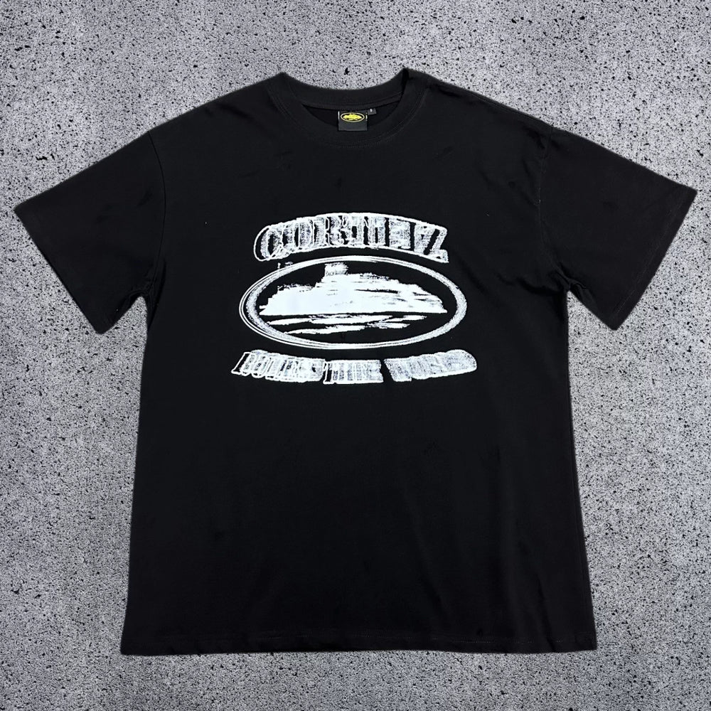 Corteiz Cruise Ship Rules The World T-Shirt – Black/White