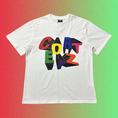 Cortiez Multicolored 3D Block Lettering Logo Black T-Shirt