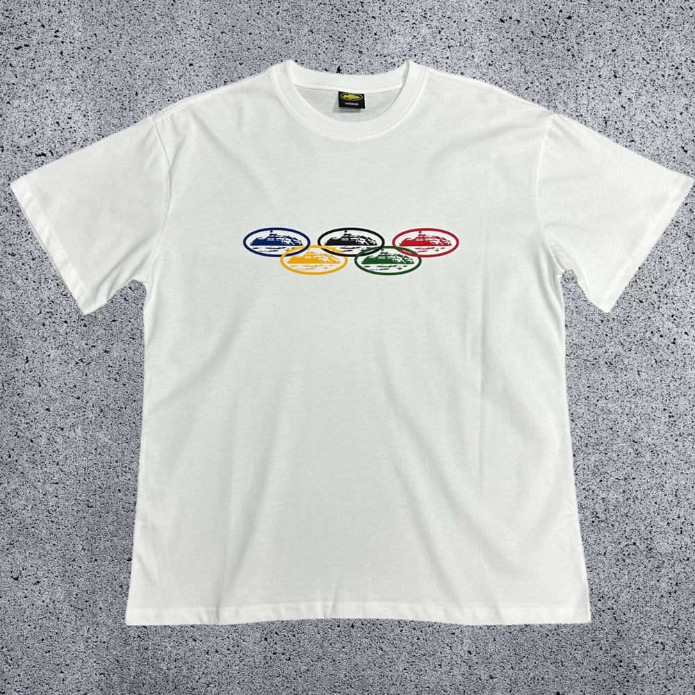 Corteiz Island Rings Logo T-Shirt – White/Multi