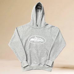 Corteiz Alcatraz Island Heavyweight Hoodie grey