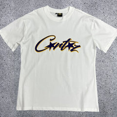 Classic Star-Logo Graphic Tee - White & Navy Streetwear T-Shirt