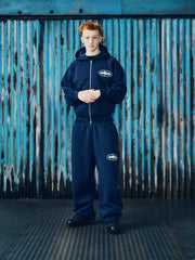ISLAND PUFF PRINT ZIP HOODIE [NAVY]