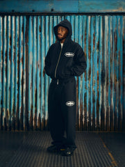 ISLAND PUFF PRINT ZIP HOODIE [BLACK]