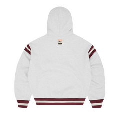 HMP STRIPE RIB HOODIE [LIGHT HEATHER]