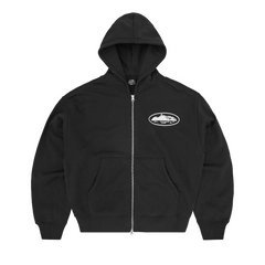 ISLAND PUFF PRINT ZIP HOODIE [BLACK]