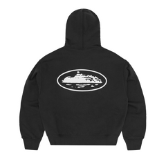 ISLAND PUFF PRINT ZIP HOODIE [BLACK]