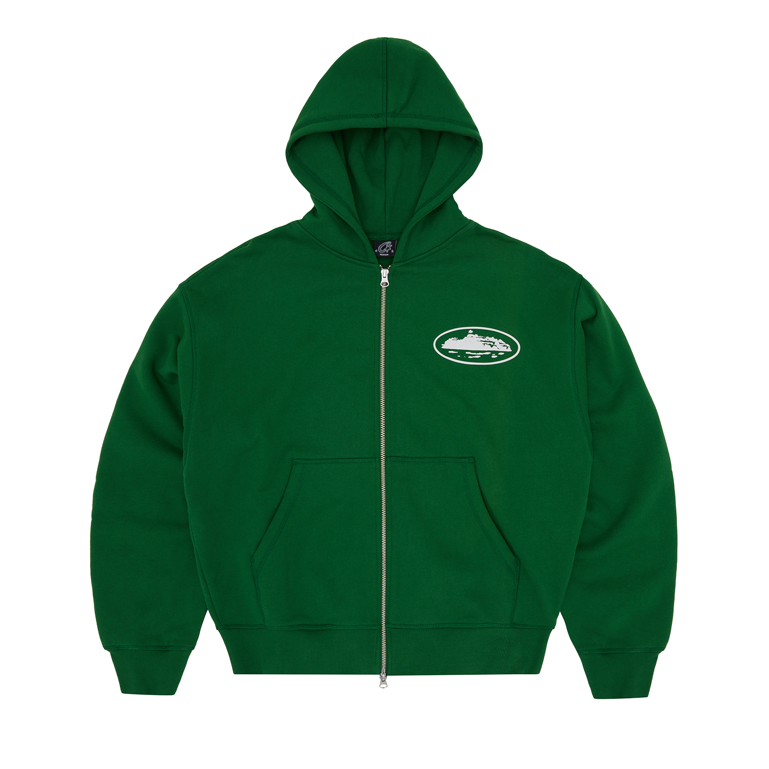 ISLAND PUFF PRINT ZIP HOODIE [GREEN]