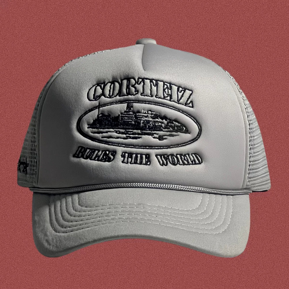 Cortiez Classic Oval Ship Logo Trucker Hat - Grey