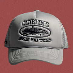 Cortiez Classic Oval Ship Logo Trucker Hat - Grey