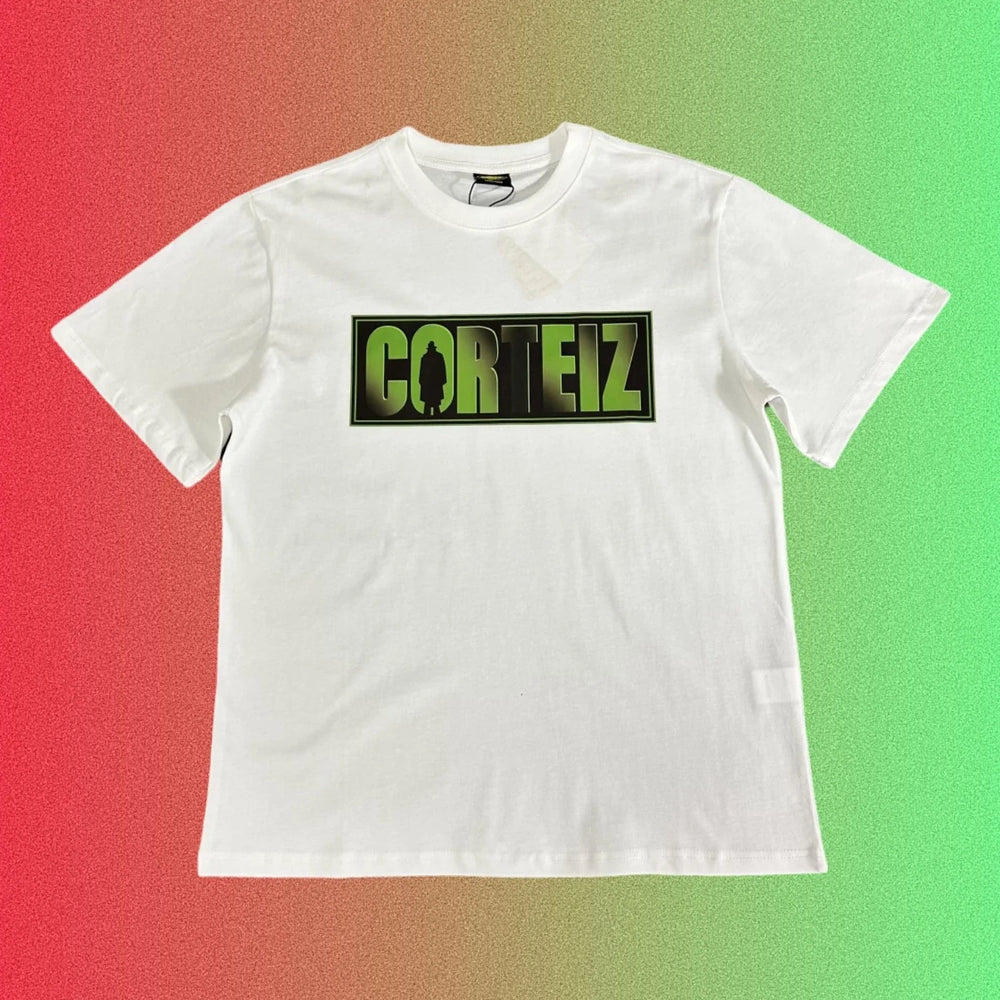 Cortiez Box Logo Green Gradient Black T-Shirt