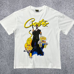 Corteiz "Tiger Gangster" Graphic T-Shirt – White | Authentic Streetwear