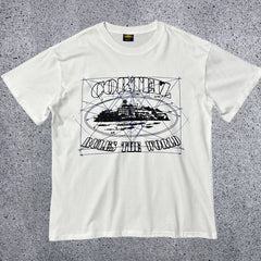 Corteiz Fiery Hand Graphic T-Shirt – [White / Black] | Streetwear