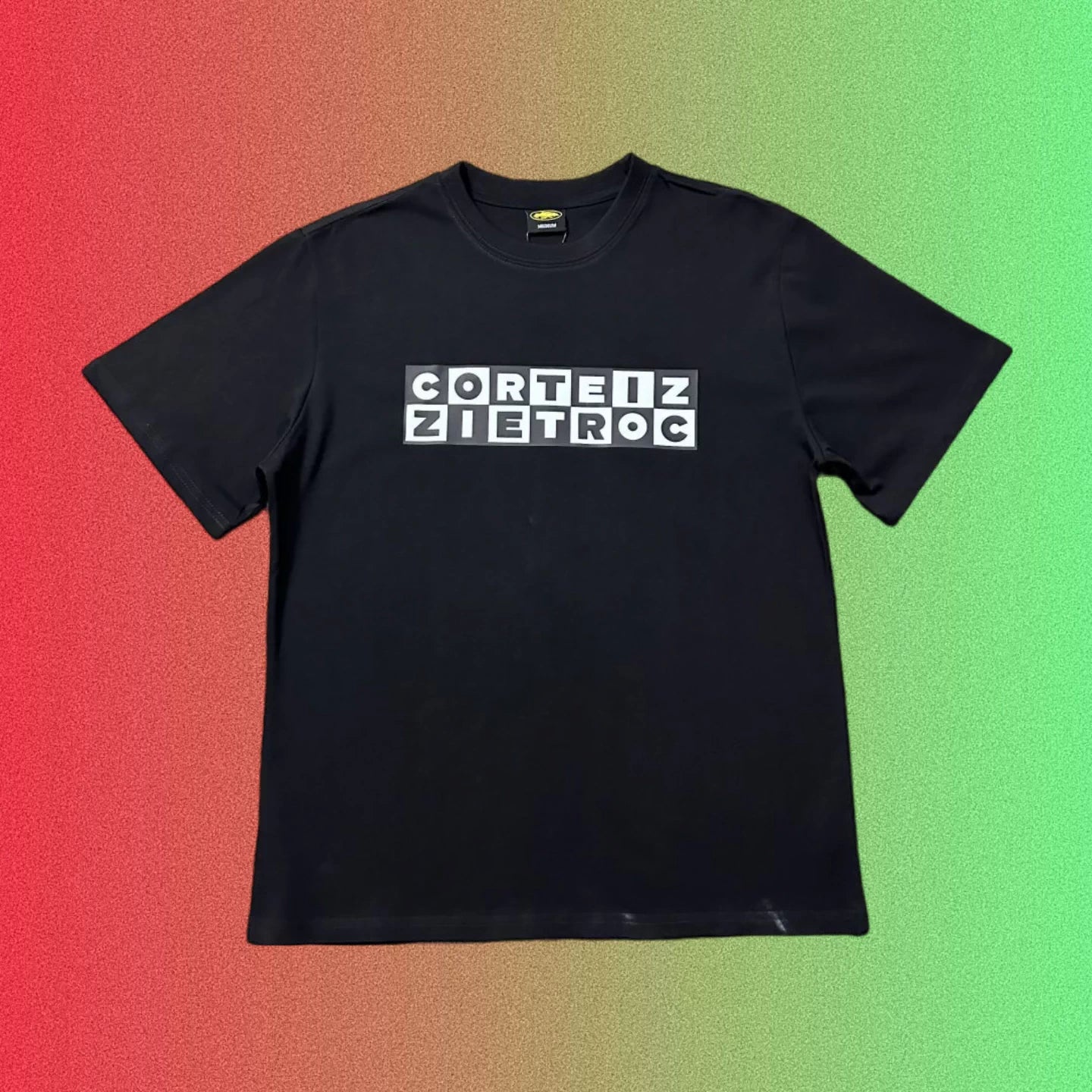 Cortiez Reversible Grid Logo Black T-Shirt