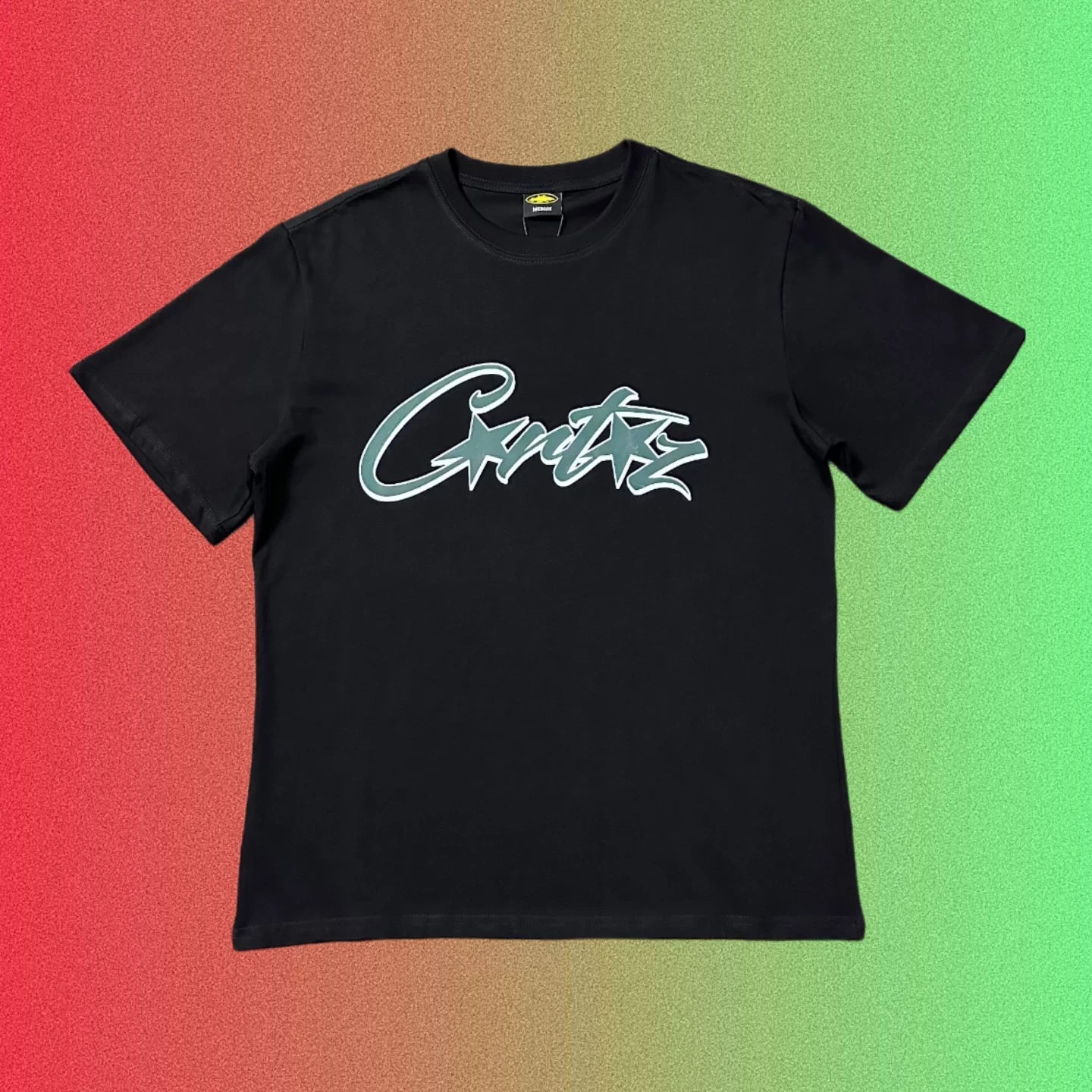 Cortiez Cursive Star Script Logo Graphic Black T-Shirt