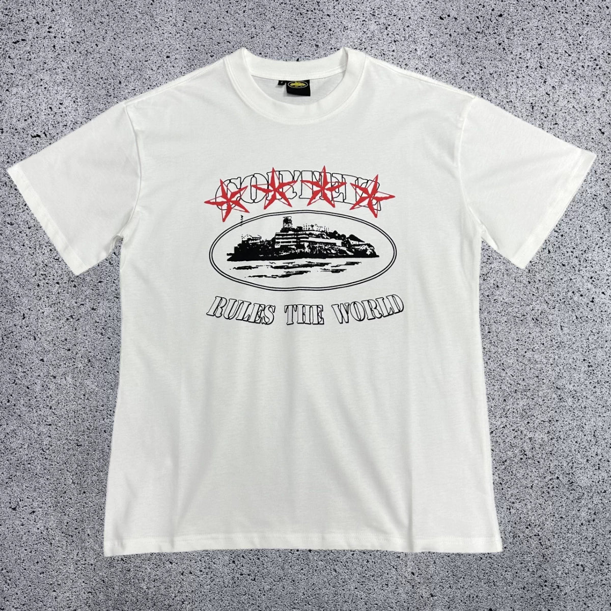 Corteiz Alcatraz Rules The World T-Shirt – White