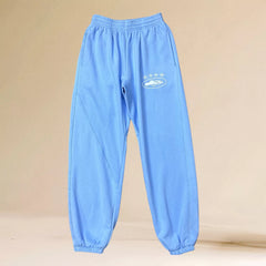 Corteiz Light Blue & White 5-Star Alcatraz Island Logo Sweatpants
