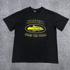 Corteiz "Rules The World" Alcatraz Graphic Tee (Black & Yellow Edition)