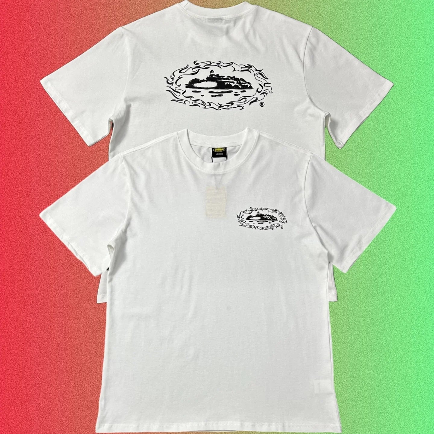 Cortiez Island Logo Graphic Black T-Shirt (Front & Back Print)