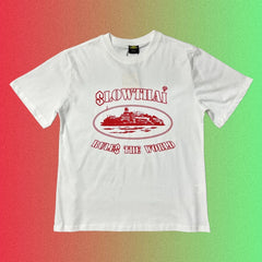 Slowthai Rules The World Vintage Oval Ship Logo Graphic White T-Shirt
