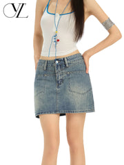 美式牛仔包臀半身裙女2026夏季新款高腰修身显瘦小个子a字短裙裤