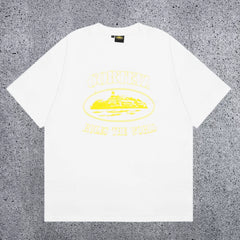 Corteiz "Rules The World" Yellow Print White T-Shirt