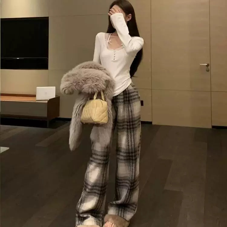 Foreign Trade German Velvet Pure Desire Sexy Sweet and Spicy Lace Bow Single breasted Inner Coat with Velvet Base, Autumn/Winter Top for Women