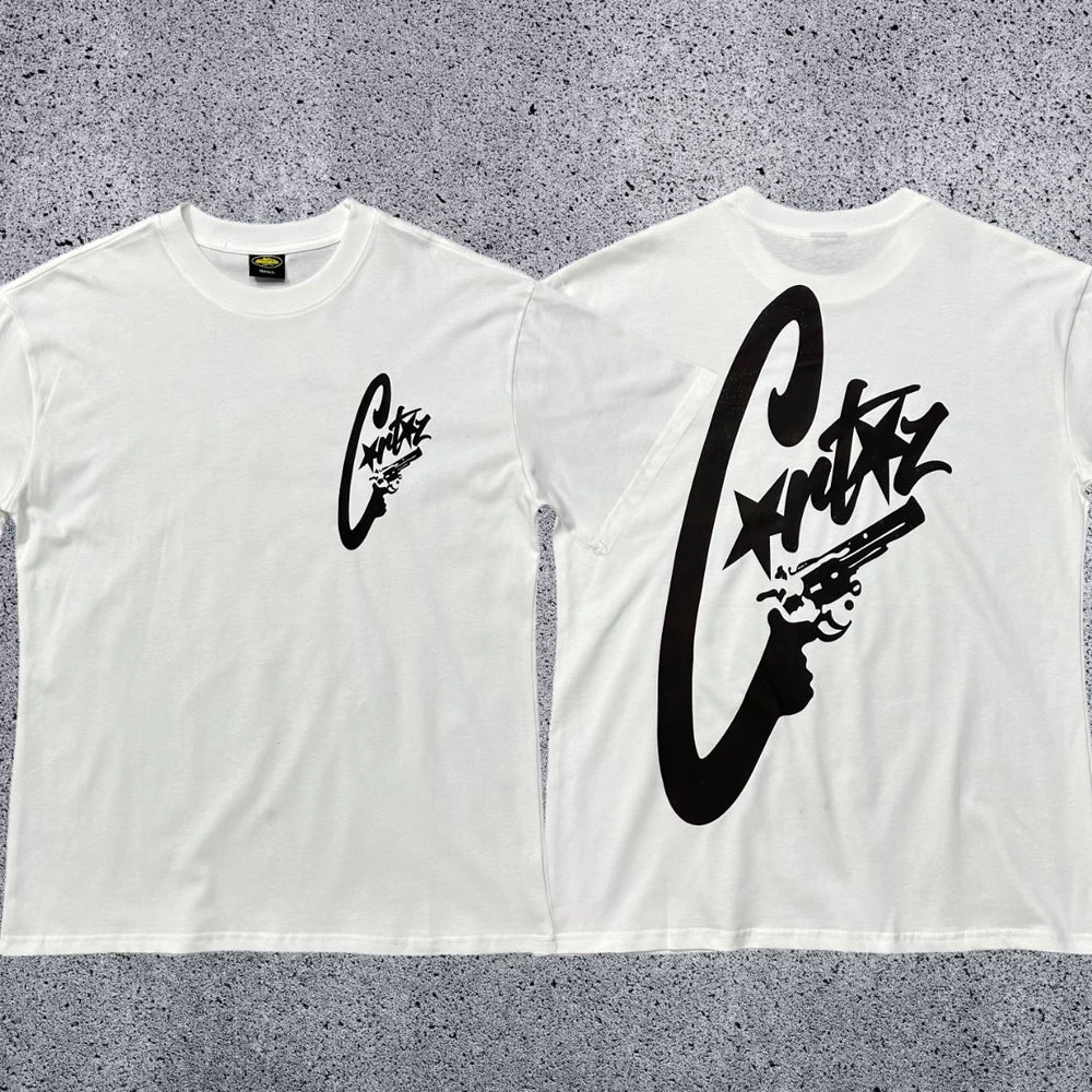 Corteiz "C-Star Gun" Logo Graphic T-Shirt – White | Authentic Streetwear