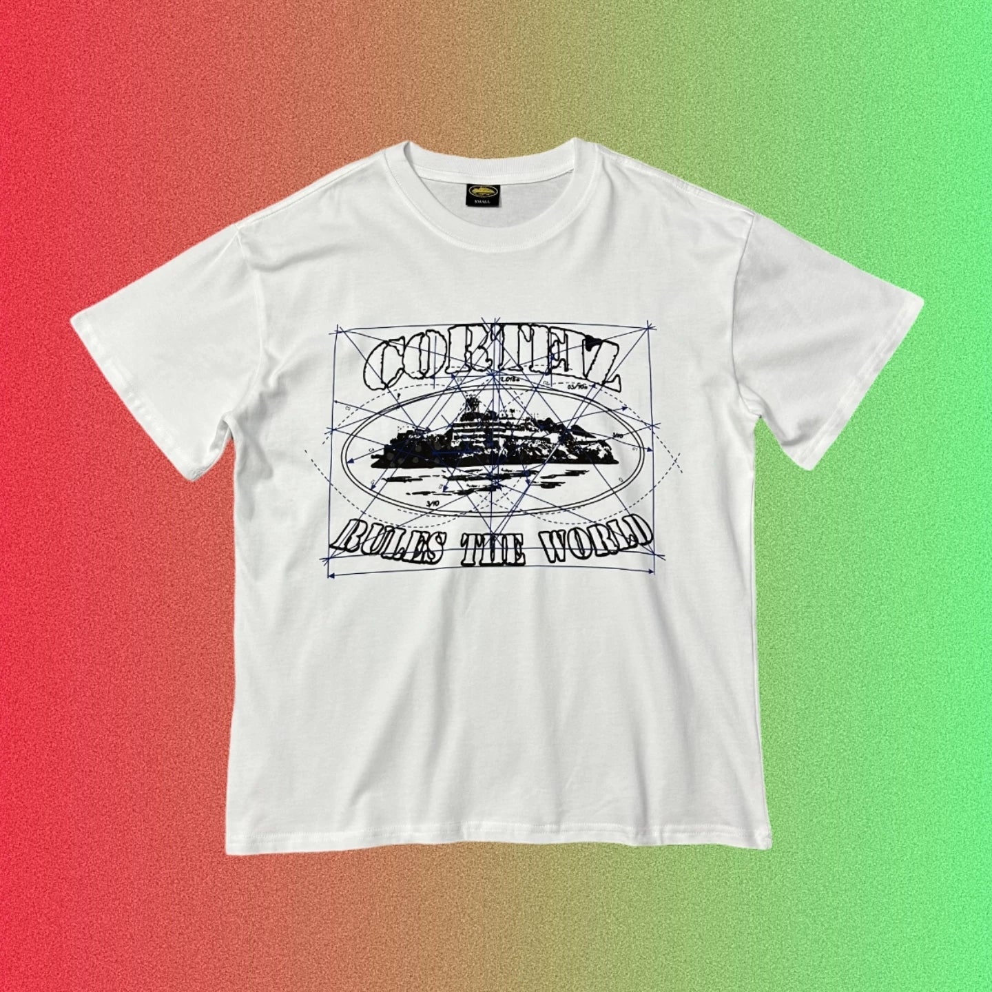 Cortiez Rules The World Blueprint Graphic Black T-Shirt