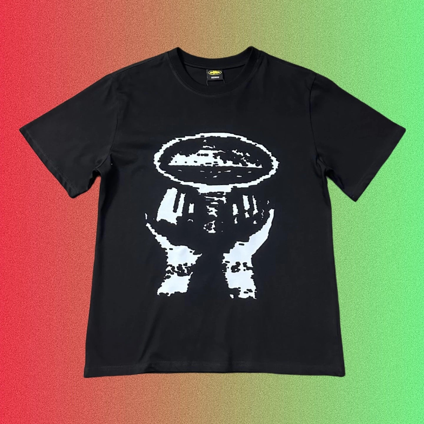 Corteiz Black & White Alcatraz Hands Graphic T-Shirt