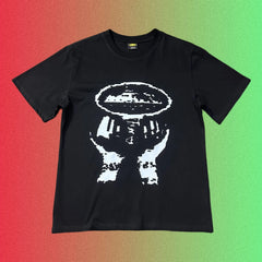 Corteiz Black & White Alcatraz Hands Graphic T-Shirt