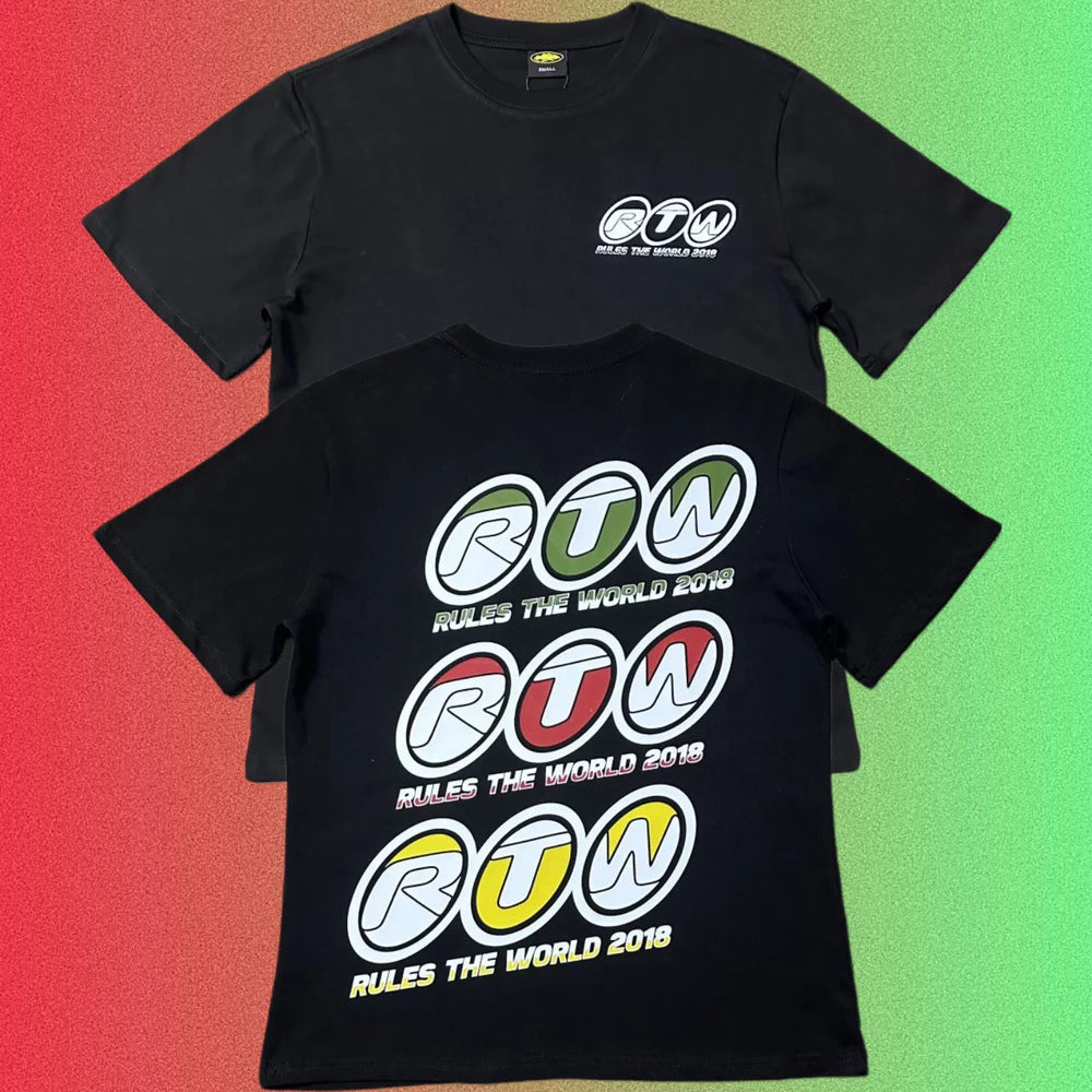 Cortiez Arch Logo Yellow Typography Black T-Shirt