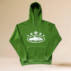 Corteiz 5-Star Devil's Island Heavyweight Hoodie green