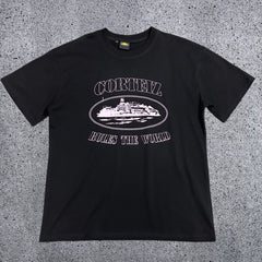 Corteiz "Rules The World" Alcatraz Graphic Tee (Black & Pink Edition)