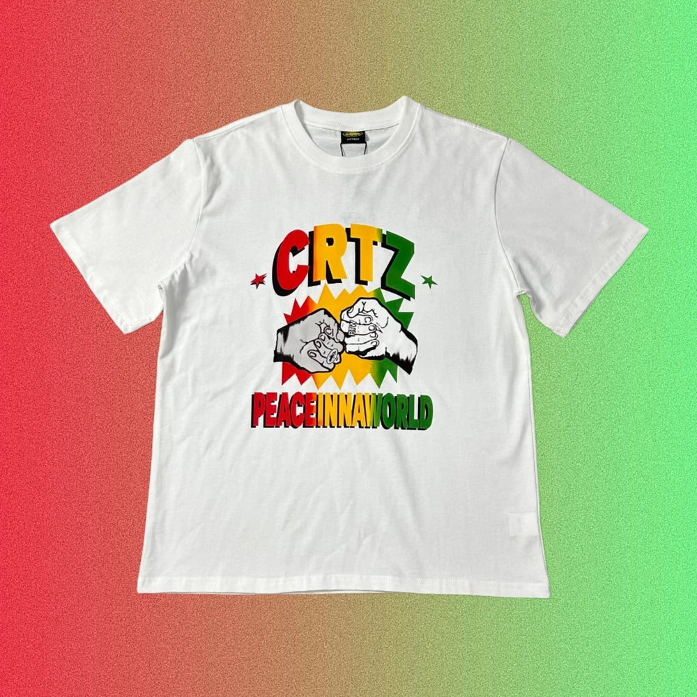 Cortiez CRTZ Peace Inna World Fist Bump Graphic Black T-Shirt