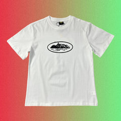 Corteiz Black & White Alcatraz Island Logo T-Shirt