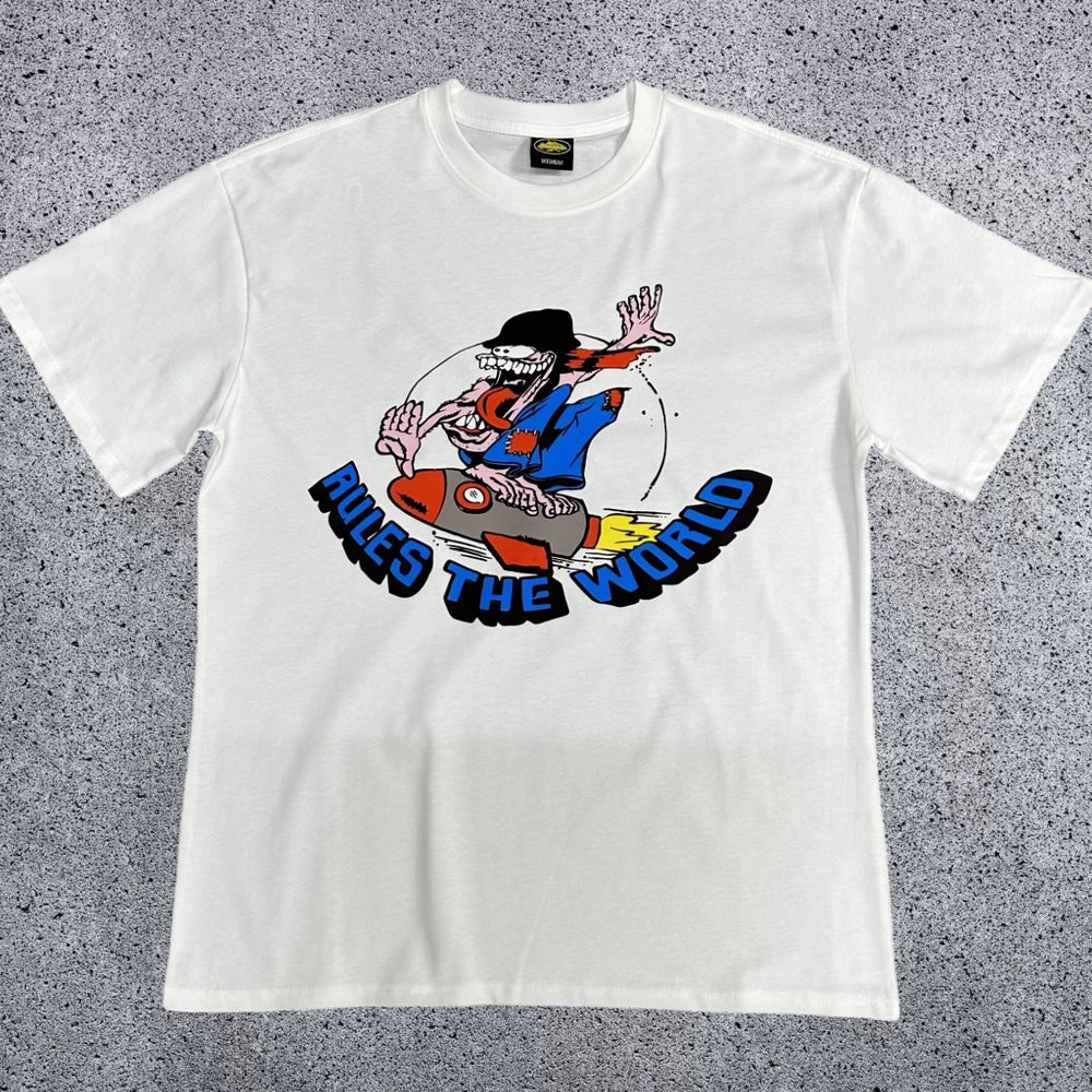 Corteiz Rules the World T-Shirt – White/Multi
