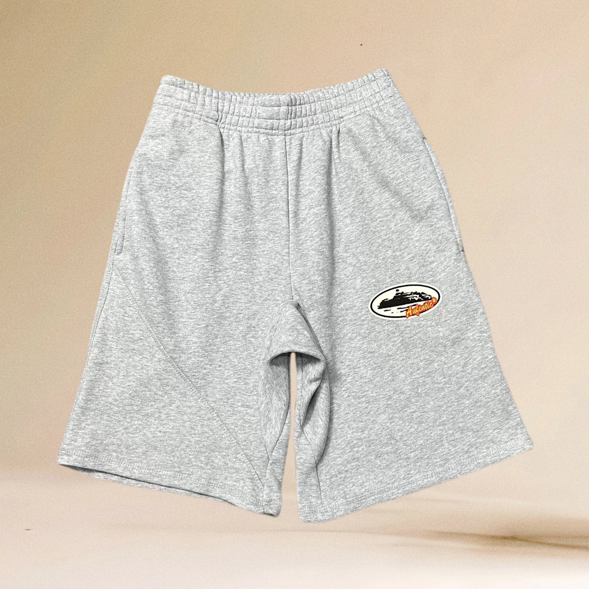 Corteiz Grey Alcatraz Island Logo Shorts