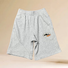 Corteiz Grey Alcatraz Island Logo Shorts