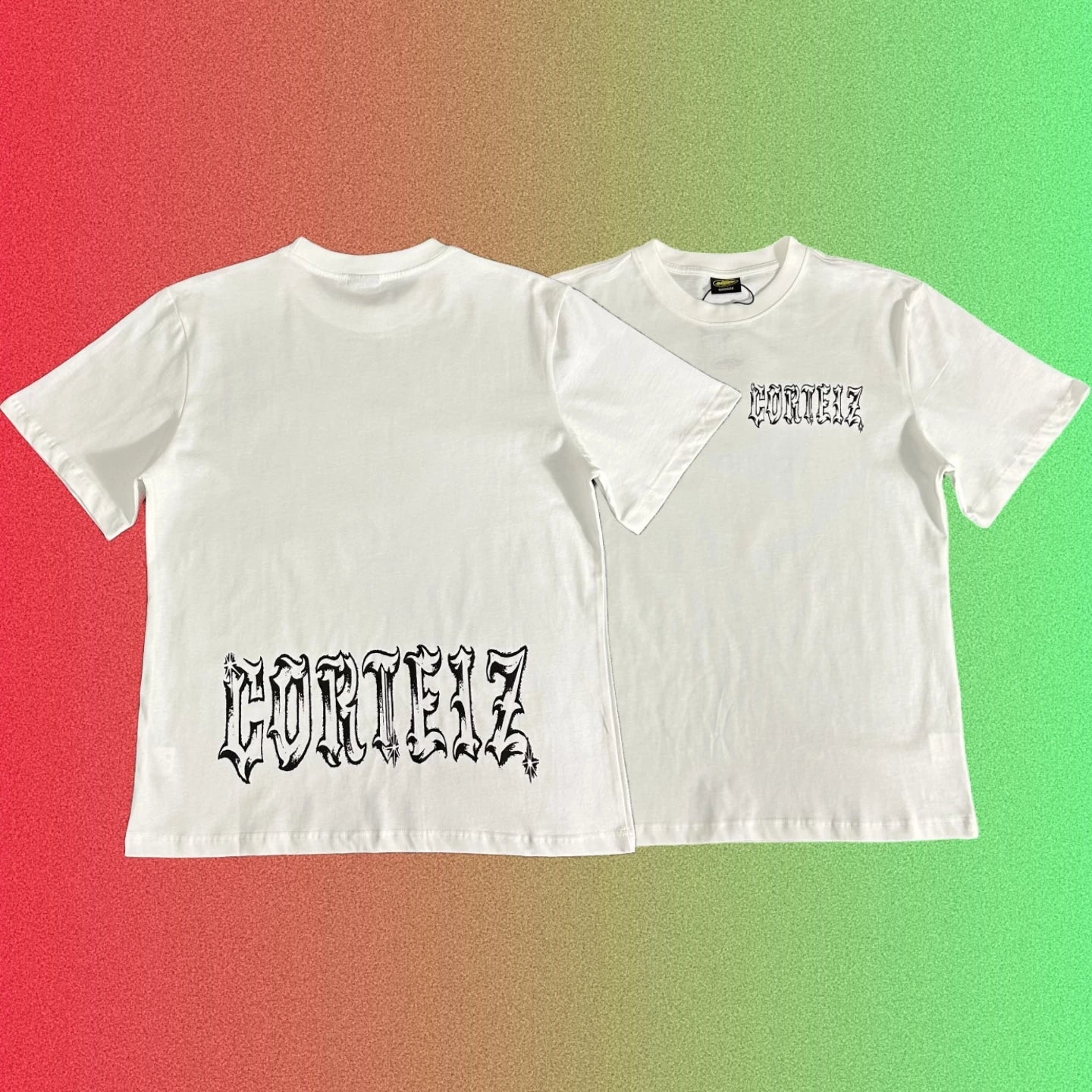 Cortiez Gothic Font Logo Black T-Shirt (Front & Back Print)