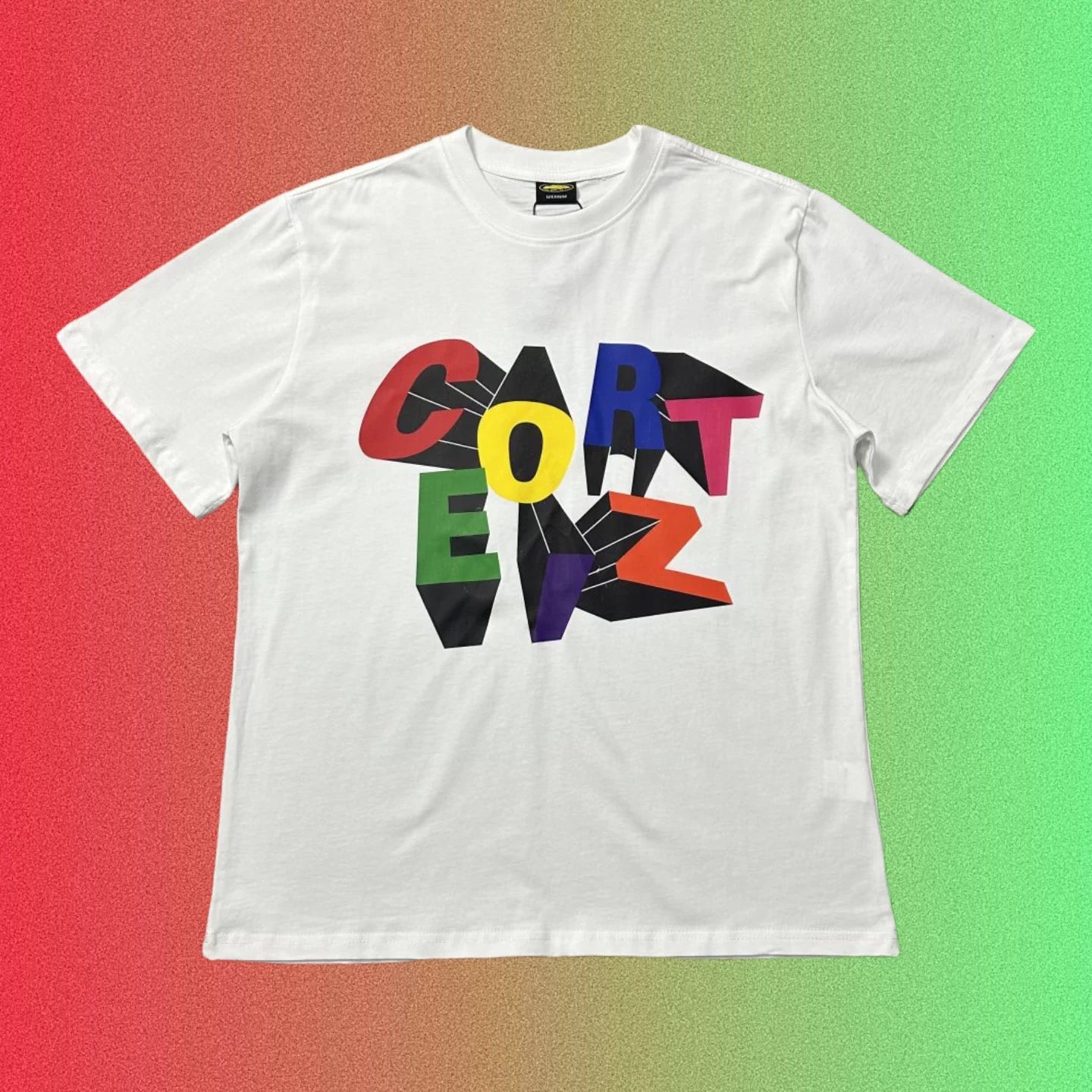 Cortiez Multicolored 3D Block Lettering Logo Black T-Shirt
