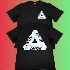 Cortiez Penrose Triangle Logo Black T-Shirt (Front & Back Print)