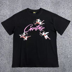 Corteiz Cupid Cherub T-Shirt – Black/Pink
